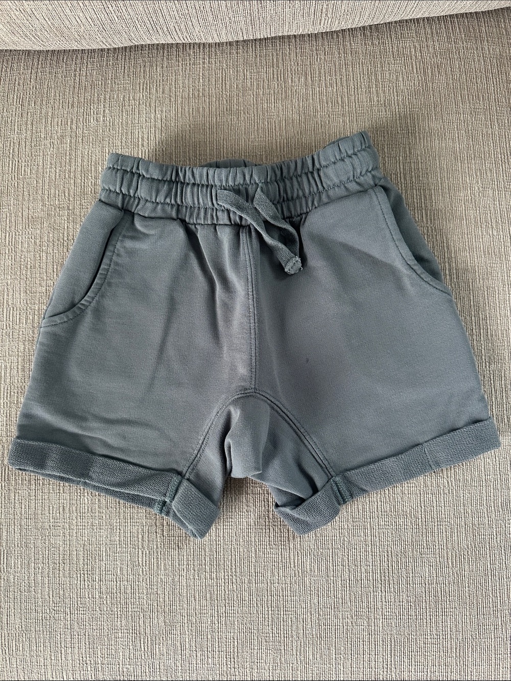 Rylee + Cru Slate Blue Drawstring Knit Shorts 2-3Y